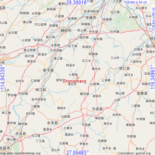 Chengshang on map