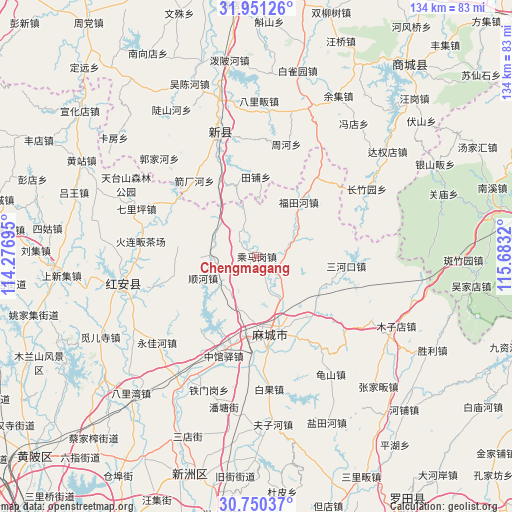 Chengmagang on map