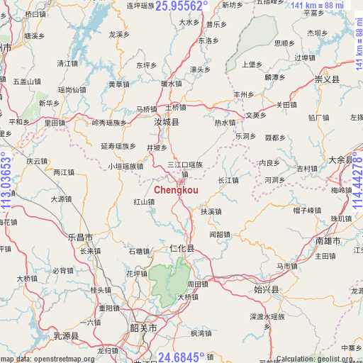 Chengkou on map