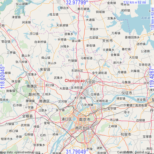 Chengqiao on map