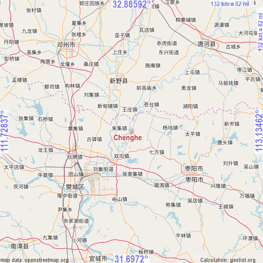 Chenghe on map