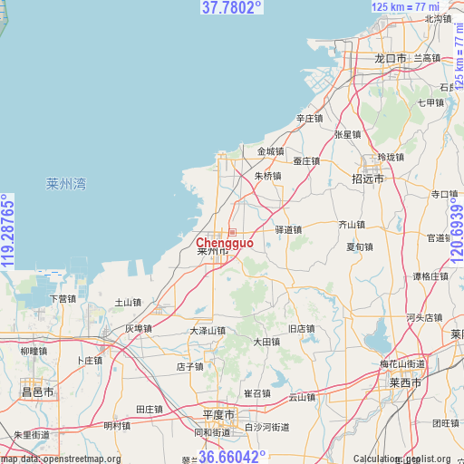 Chengguo on map