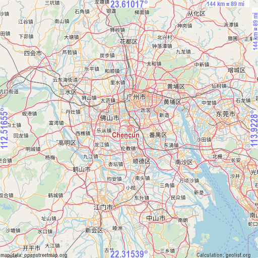 Chencun on map