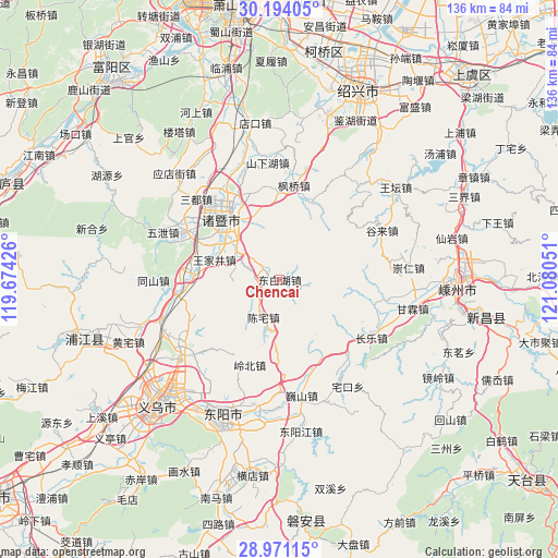 Chencai on map