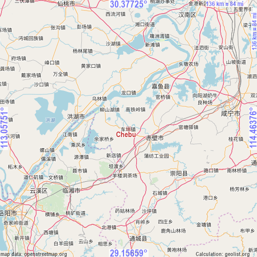 Chebu on map