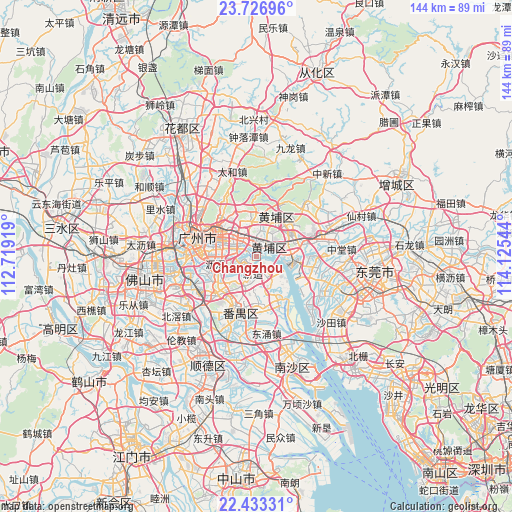 Changzhou on map