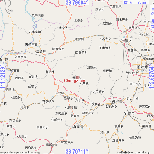 Changzhen on map