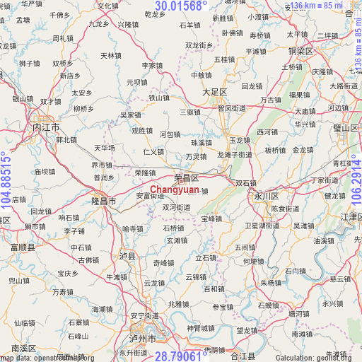 Changyuan on map