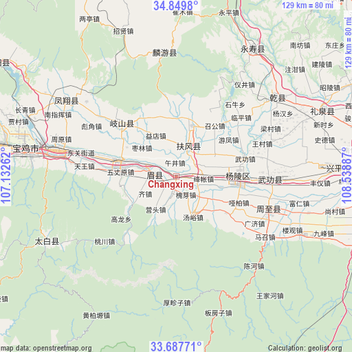 Changxing on map