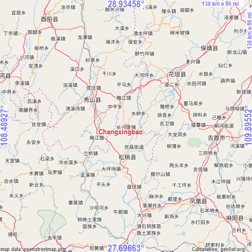 Changxingbao on map