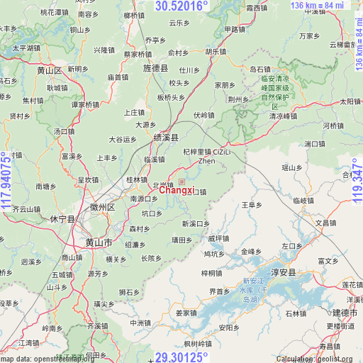 Changxi on map