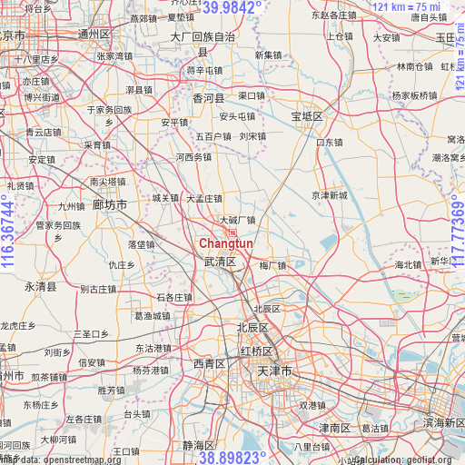 Changtun on map