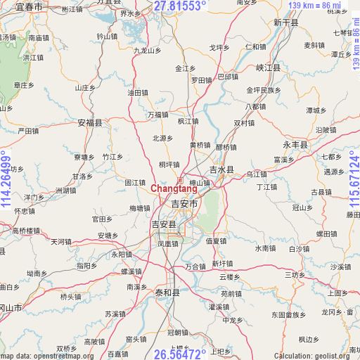 Changtang on map