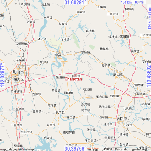 Changtan on map