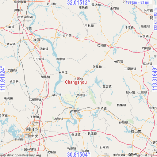 Changshou on map