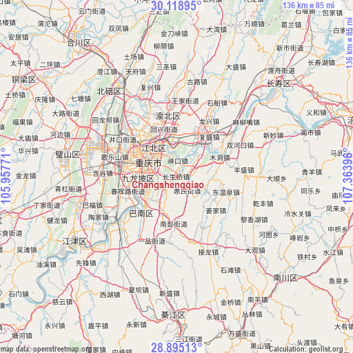 Changshengqiao on map