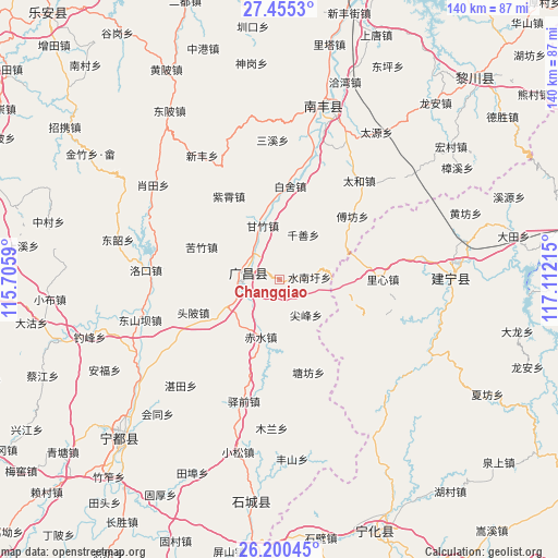 Changqiao on map