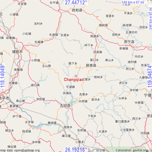 Changqiao on map
