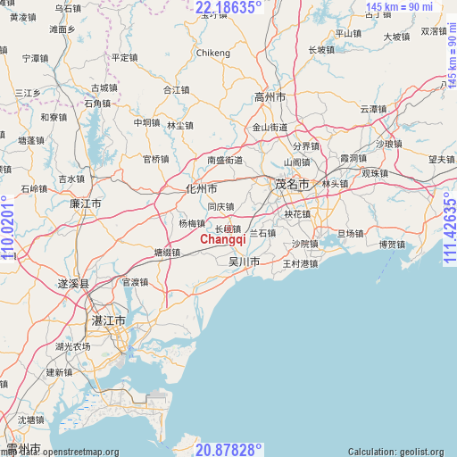 Changqi on map