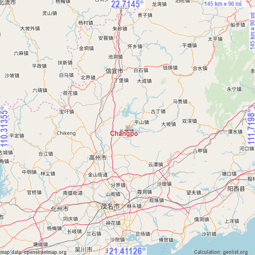 Changpo on map