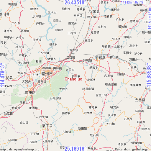 Changluo on map