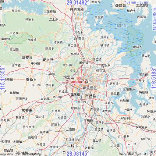 Changleng on map