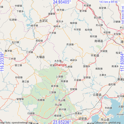 Changle on map