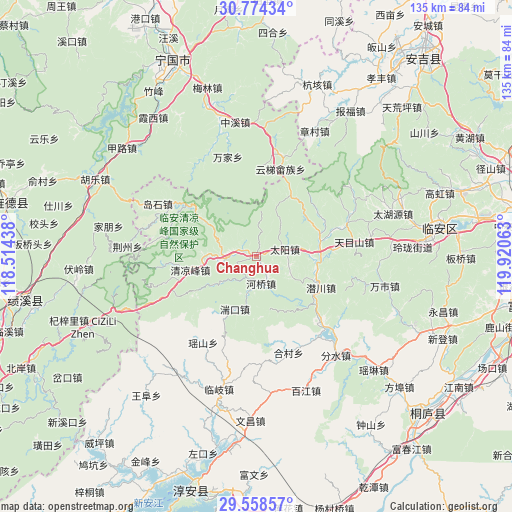 Changhua on map