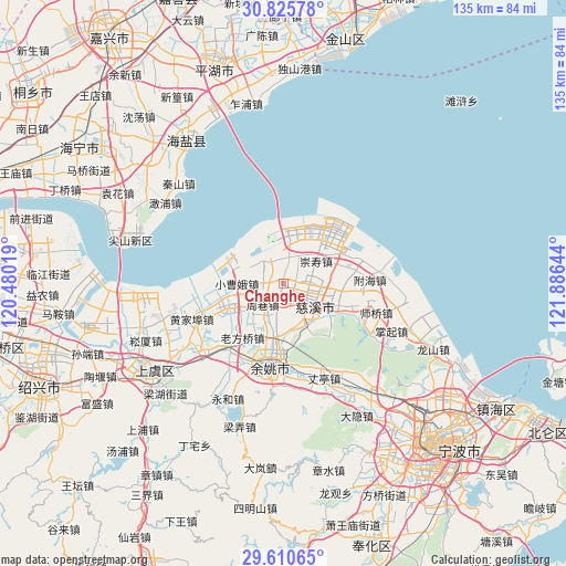 Changhe on map