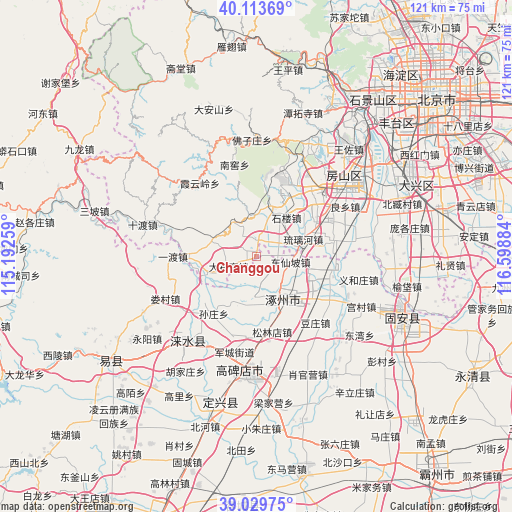 Changgou on map