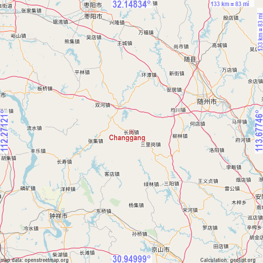 Changgang on map