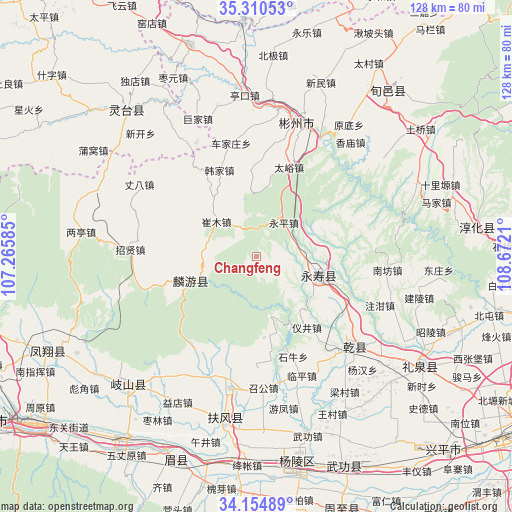 Changfeng on map