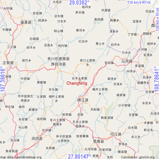 Changfeng on map