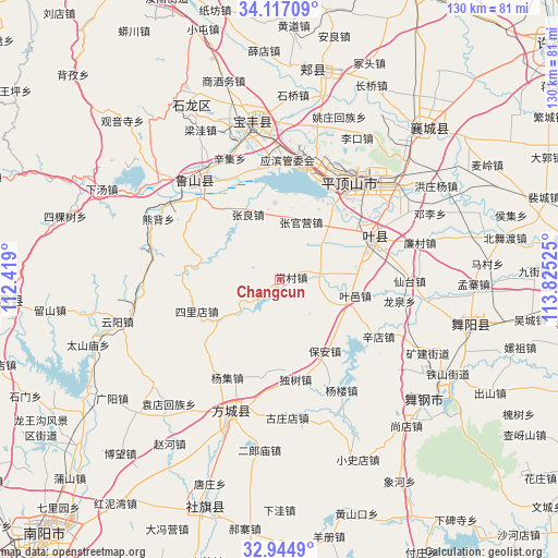 Changcun on map