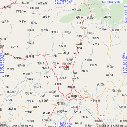 Changchi on map