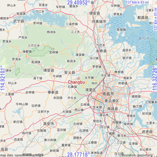 Changbu on map