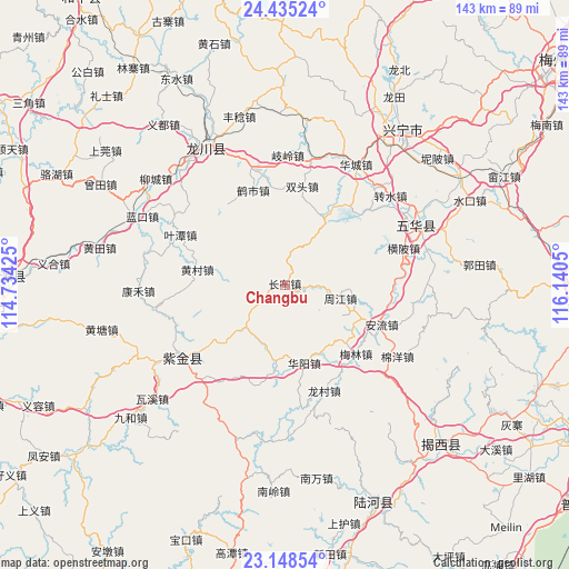 Changbu on map