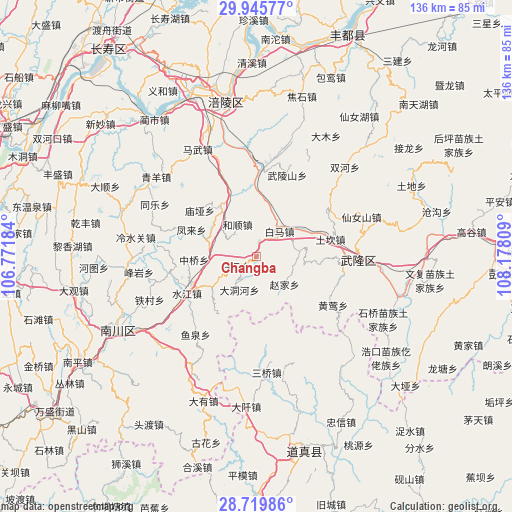 Changba on map