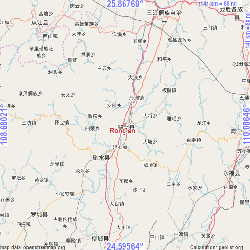 Rong’an on map