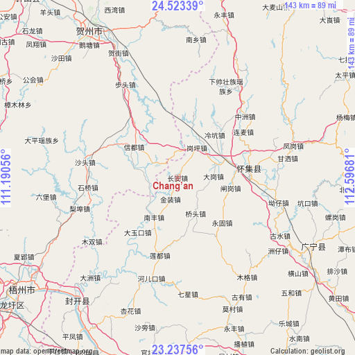 Chang’an on map