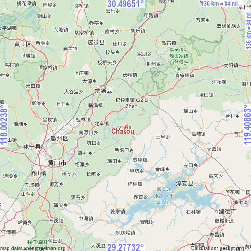 Chakou on map