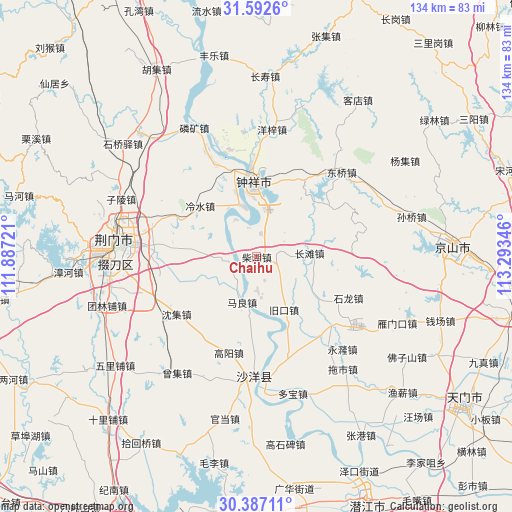 Chaihu on map