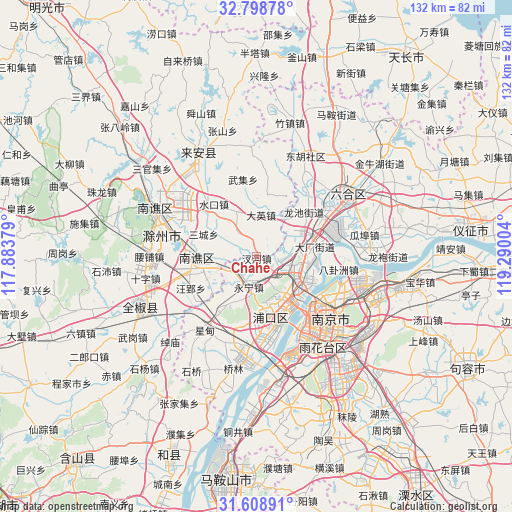 Chahe on map