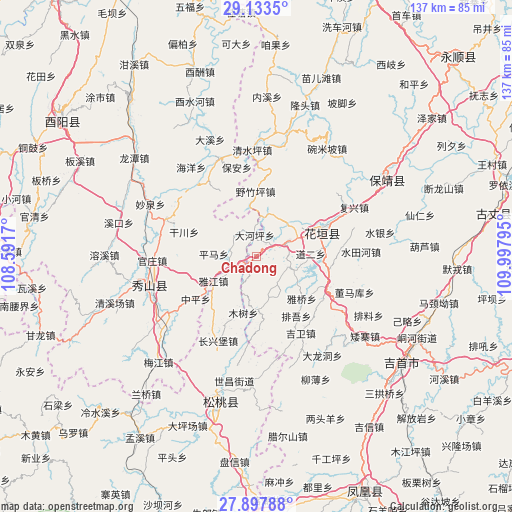 Chadong on map