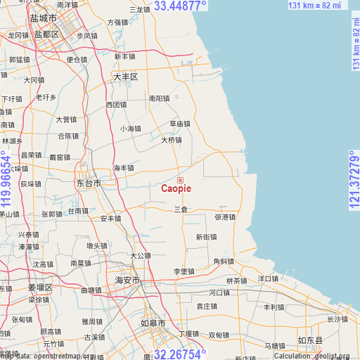 Caopie on map