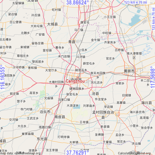 Cangzhou on map