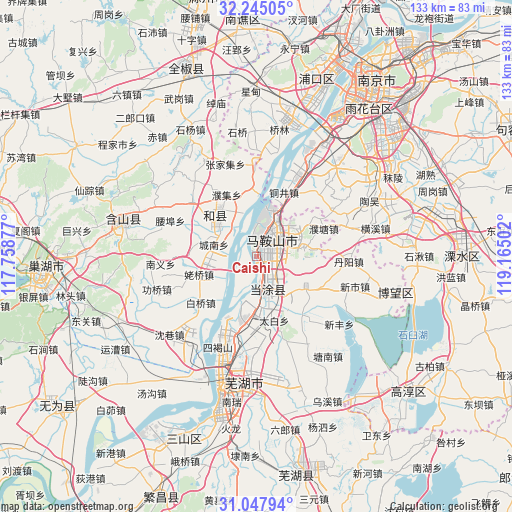 Caishi on map