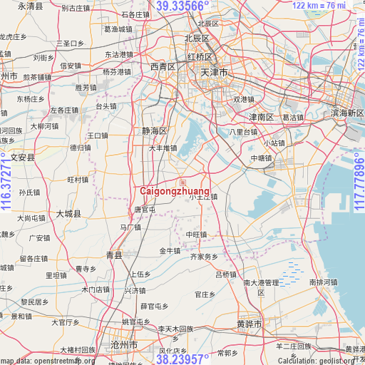 Caigongzhuang on map