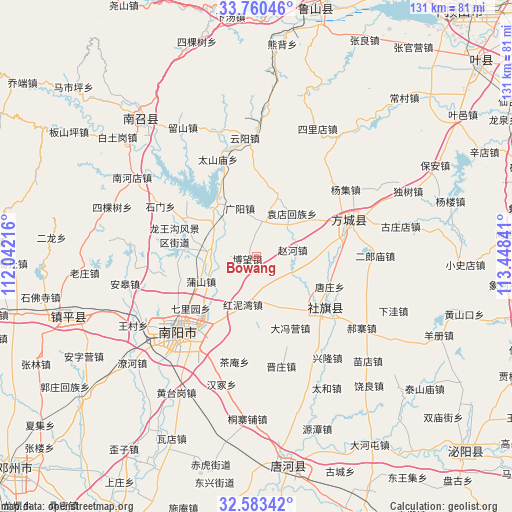 Bowang on map