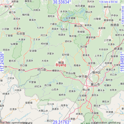 Biyang on map